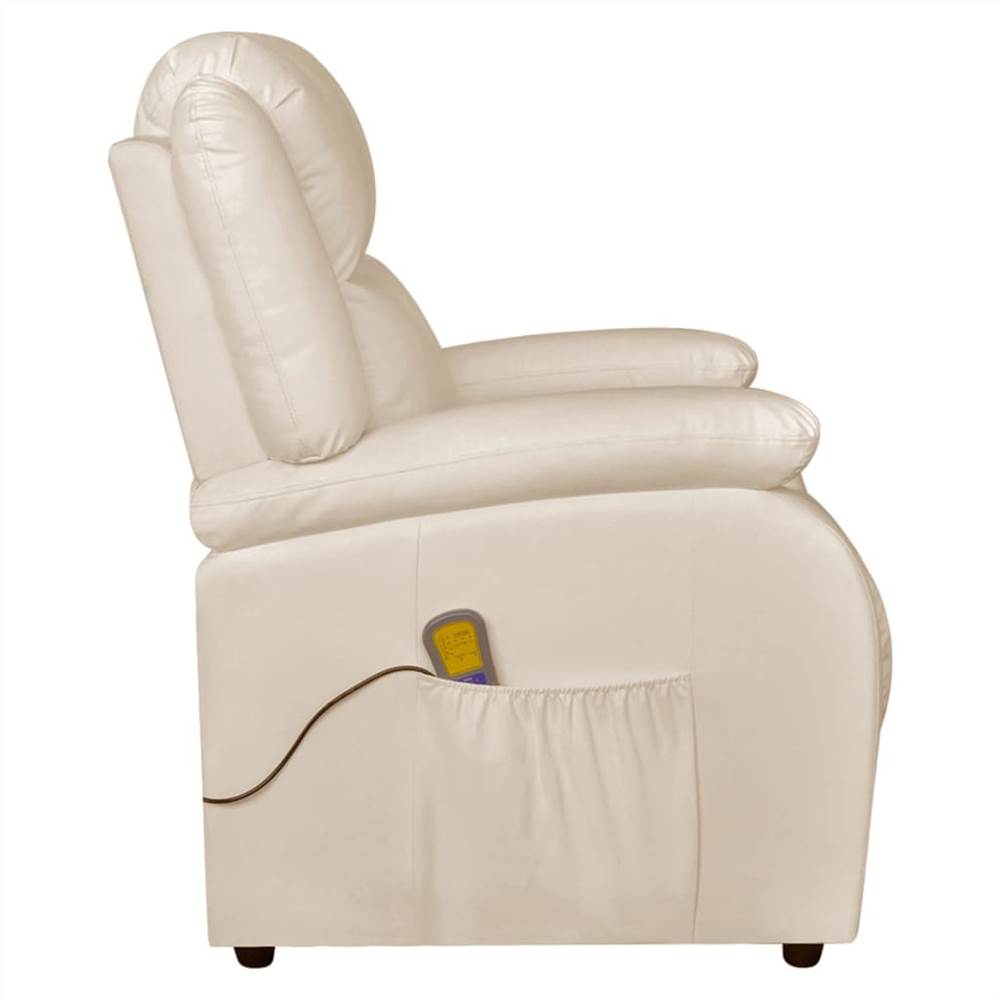 Massage Chair Cream White Faux Leather