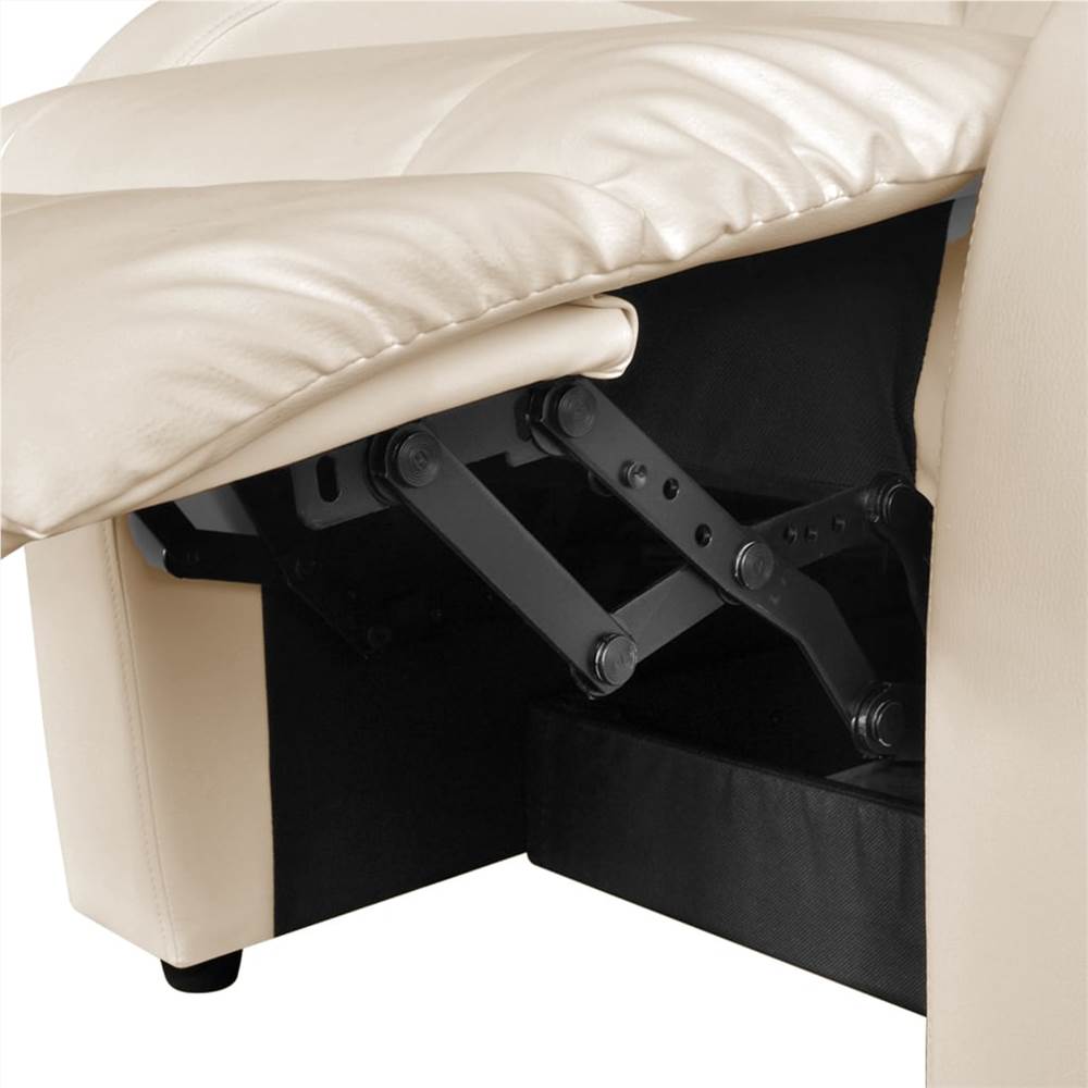 Massage Chair Cream White Faux Leather