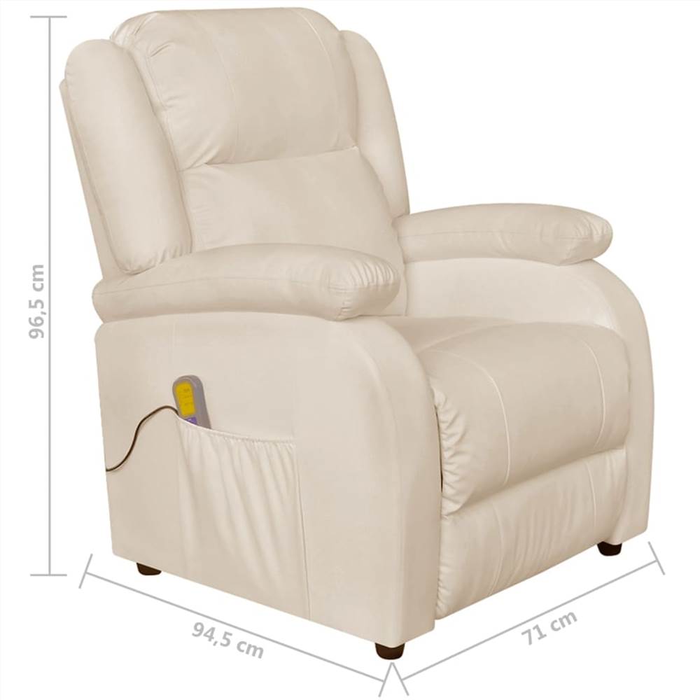 Massage Chair Cream White Faux Leather