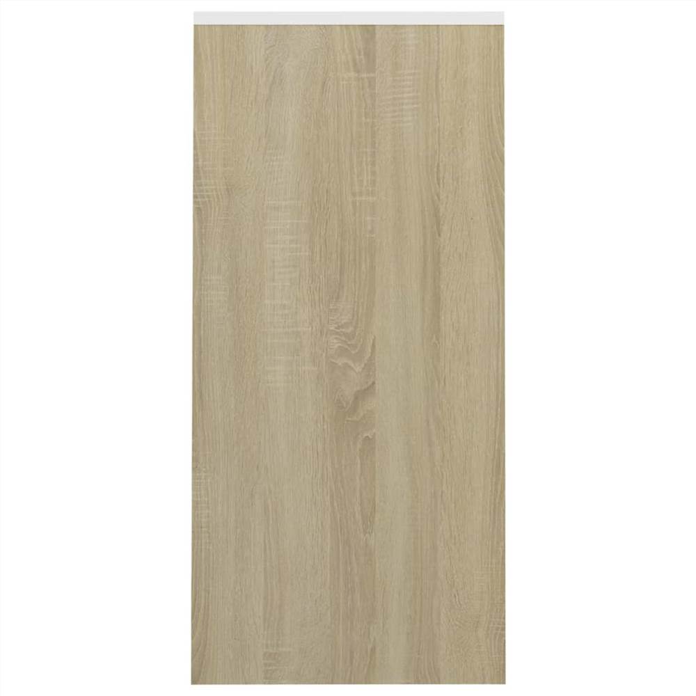 Notebook Desk White and Sonoma Oak 102.5x35x75 cm Chipboard