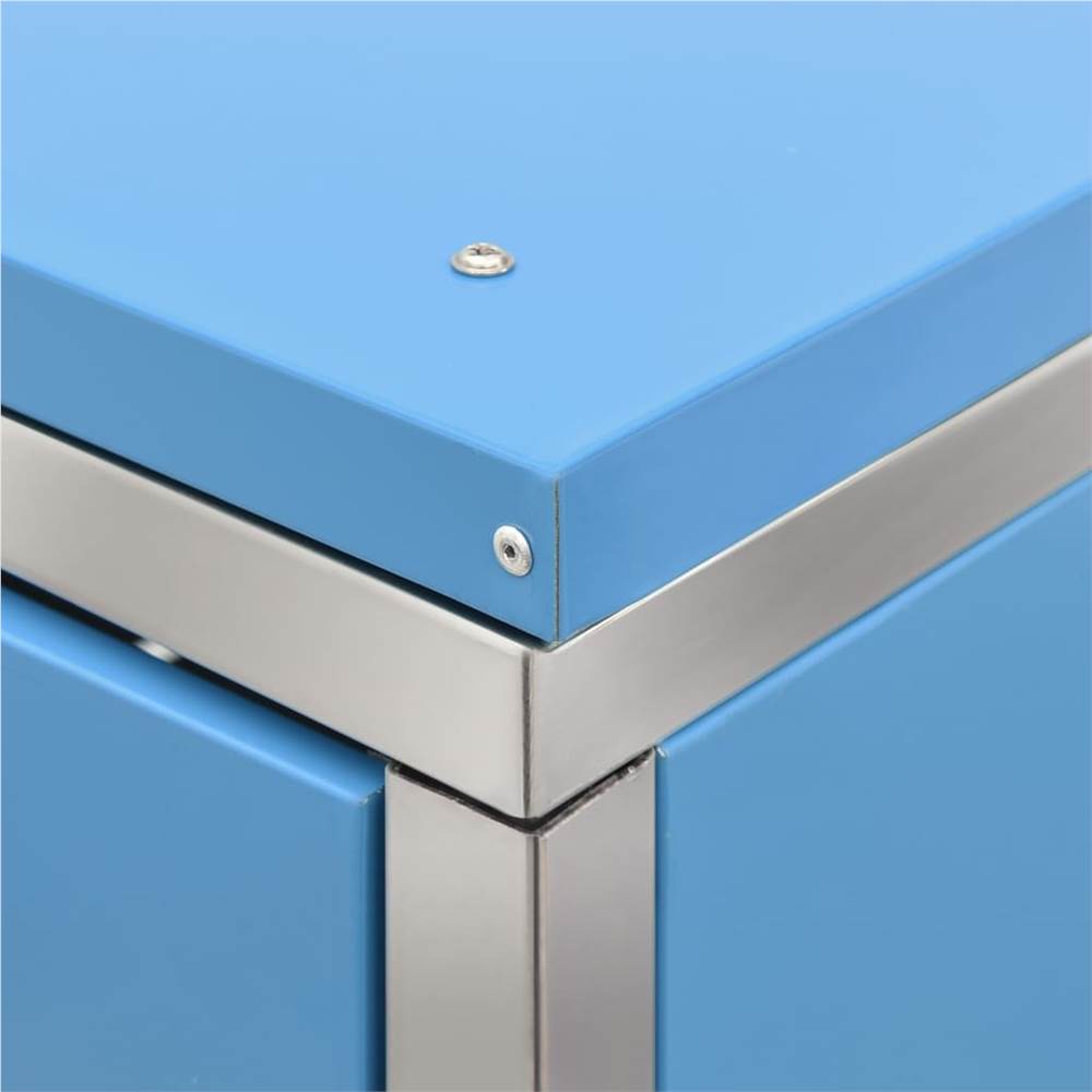 Quadruple Wheelie Bin Shed 276.5x77.5x115.5 cm Stainless Steel
