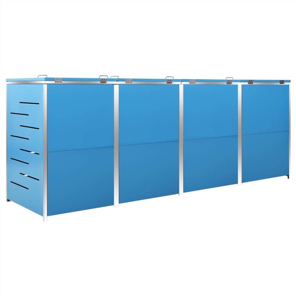 Quadruple Wheelie Bin Shed 276.5x77.5x115.5 cm Stainless Steel