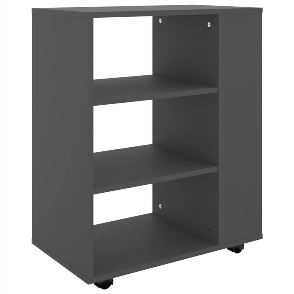 Rolling Cabinet Grey 60x35x75 cm Chipboard