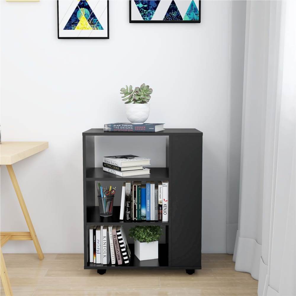 Rolling Cabinet Grey 60x35x75 cm Chipboard