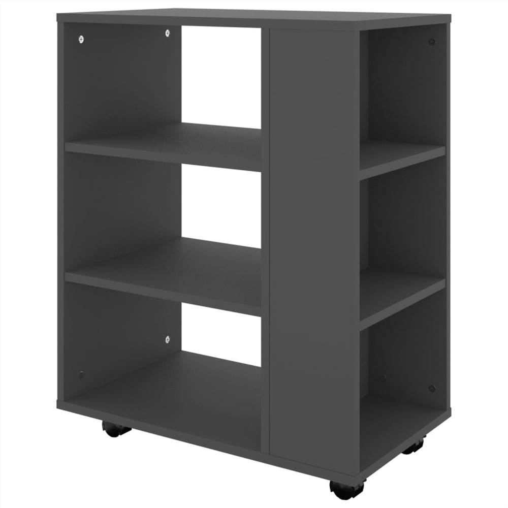 Rolling Cabinet Grey 60x35x75 cm Chipboard