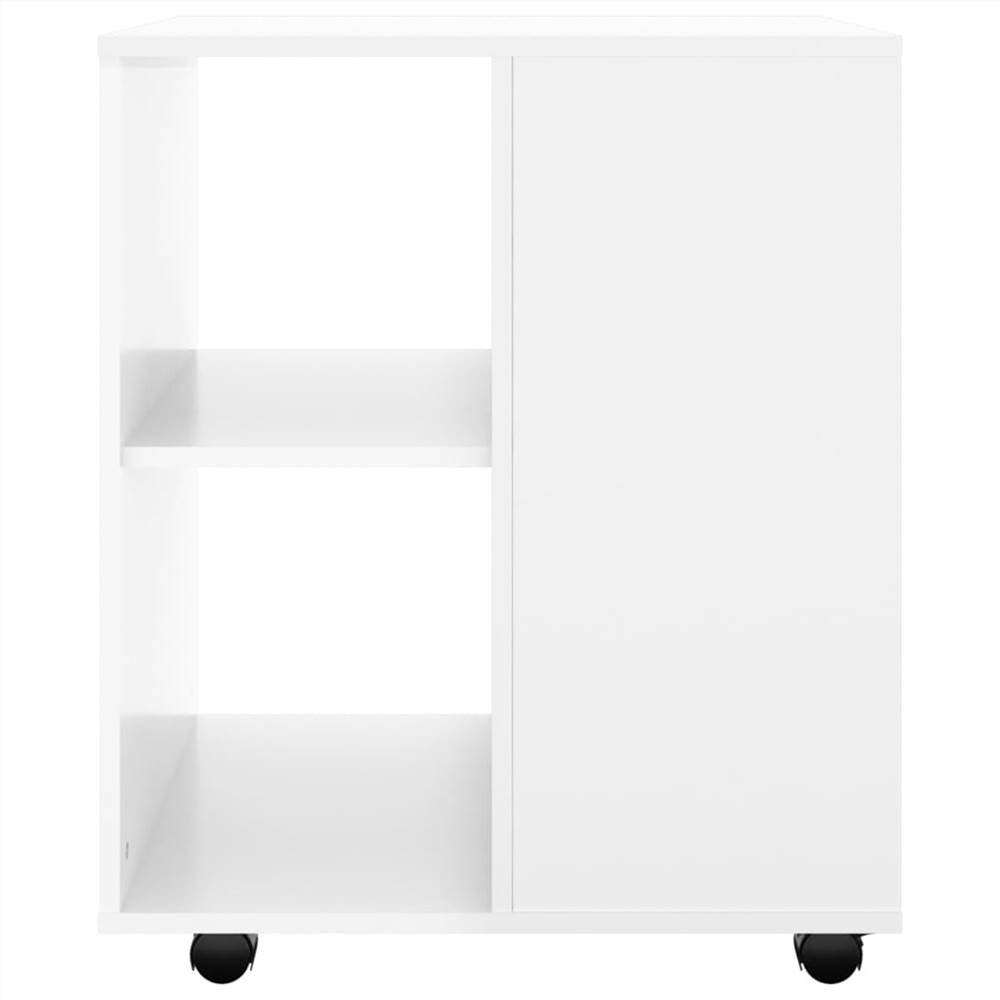 Rolling Cabinet High Gloss White 60x53x72 cm Chipboard