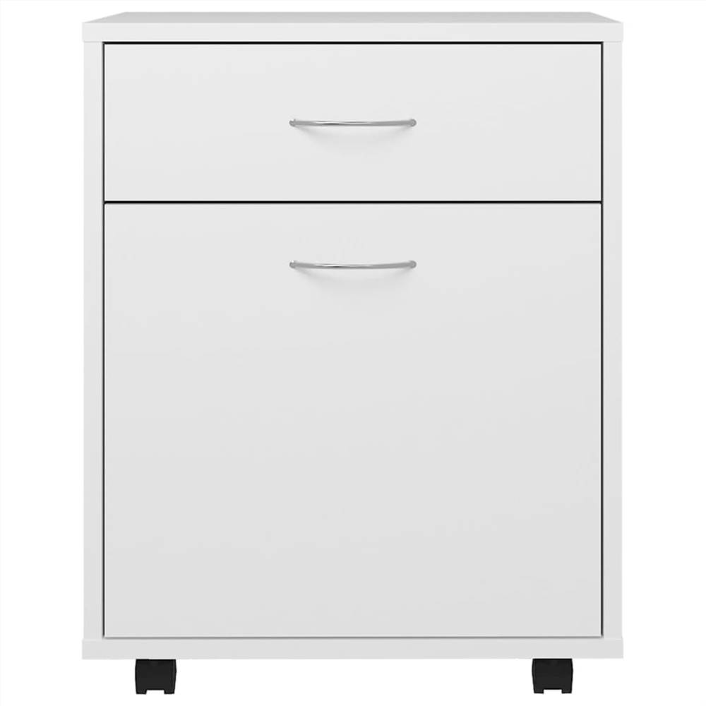 Rolling Cabinet White 45x38x54 cm Chipboard