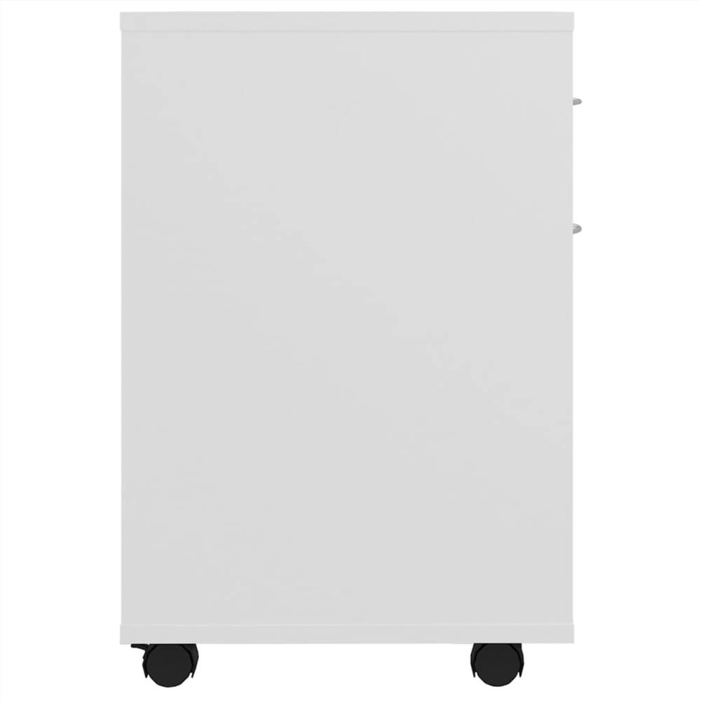 Rolling Cabinet White 45x38x54 cm Chipboard