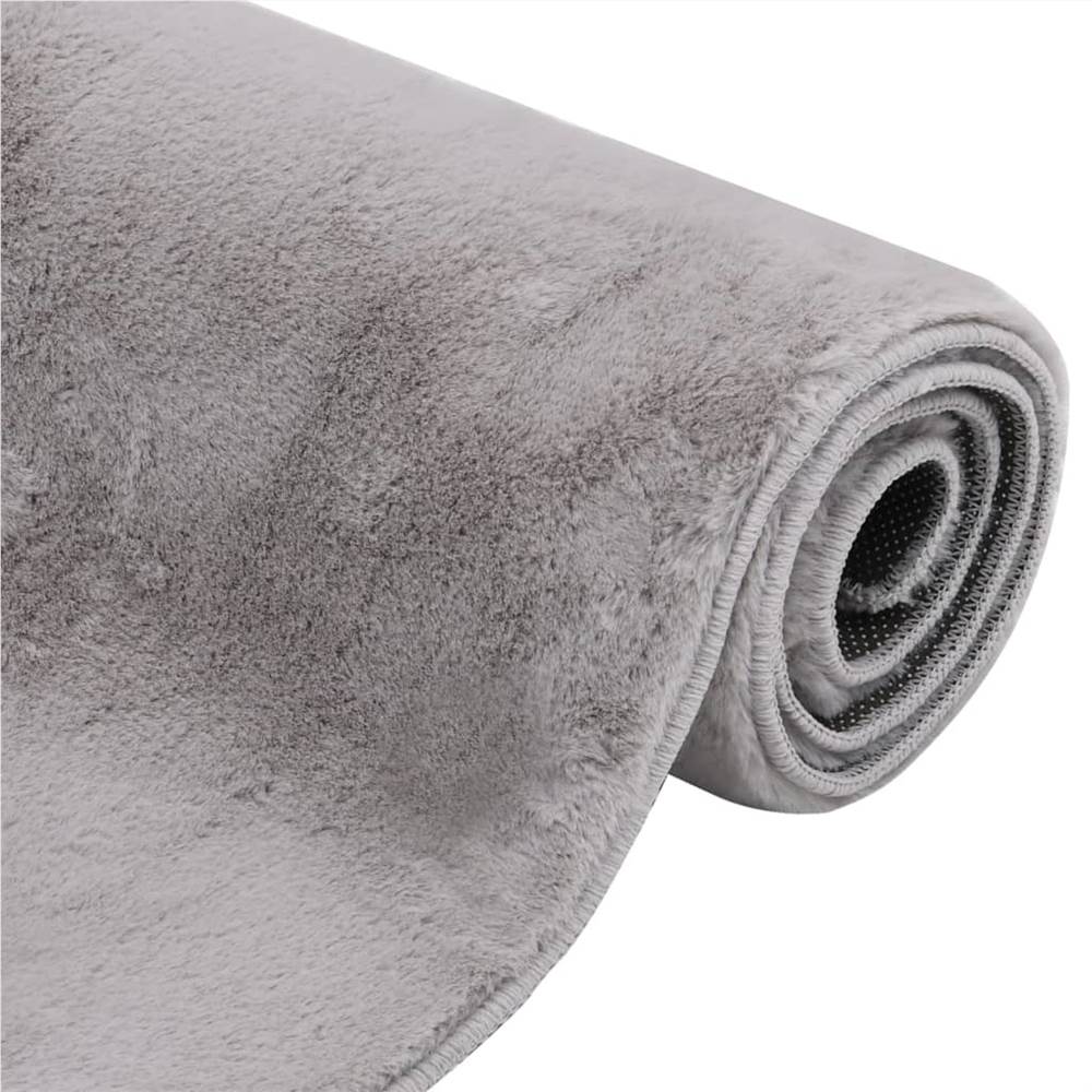 Rug Faux Rabbit Fur 200x300 cm Grey