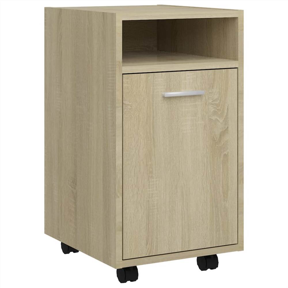 Side Cabinet with Wheels Sonoma Oak 33x38x60 cm Chipboard