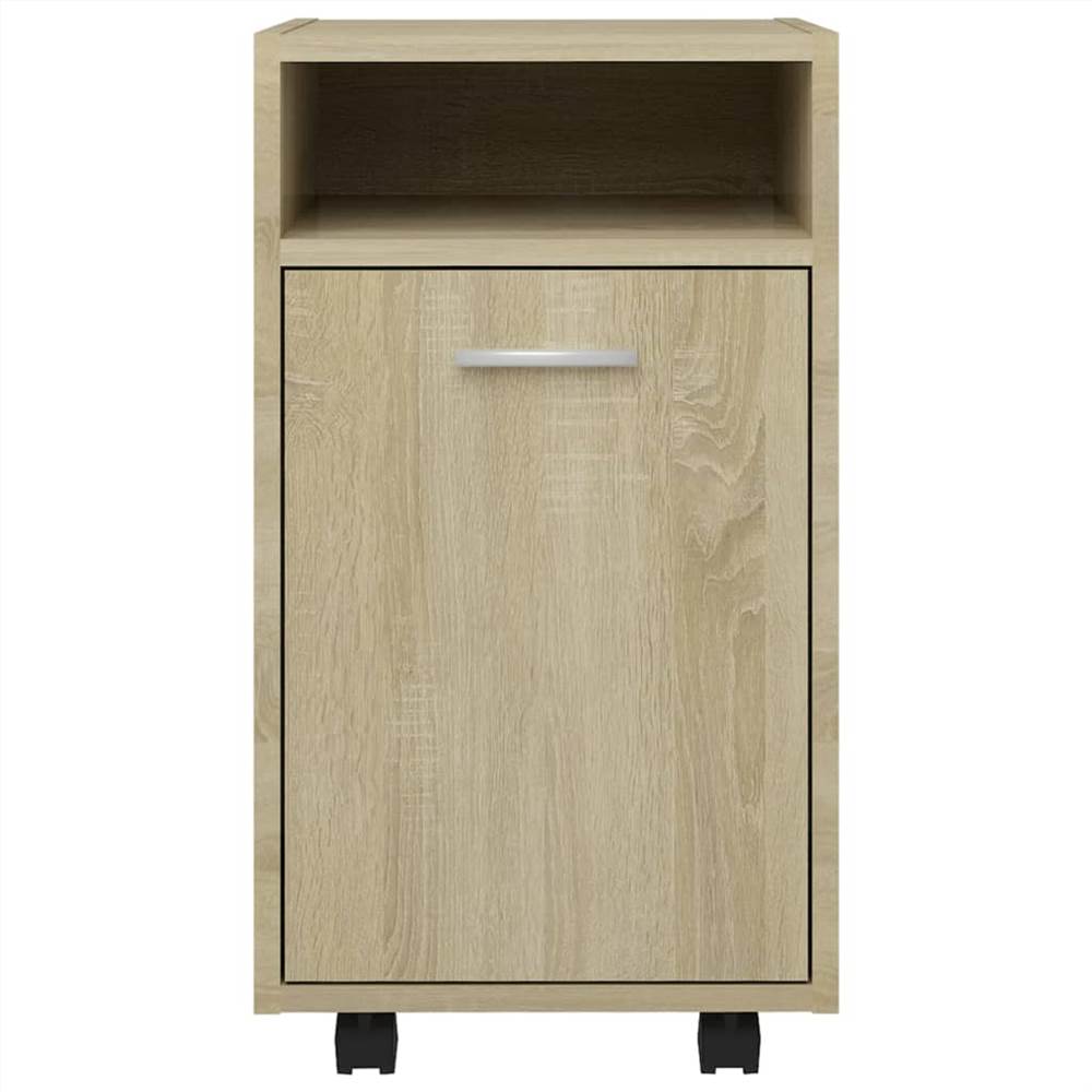 Side Cabinet with Wheels Sonoma Oak 33x38x60 cm Chipboard