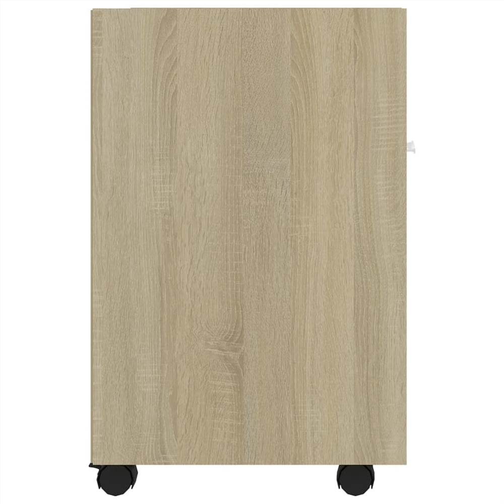 Side Cabinet with Wheels Sonoma Oak 33x38x60 cm Chipboard