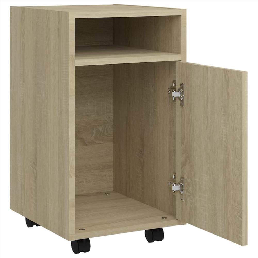 Side Cabinet with Wheels Sonoma Oak 33x38x60 cm Chipboard