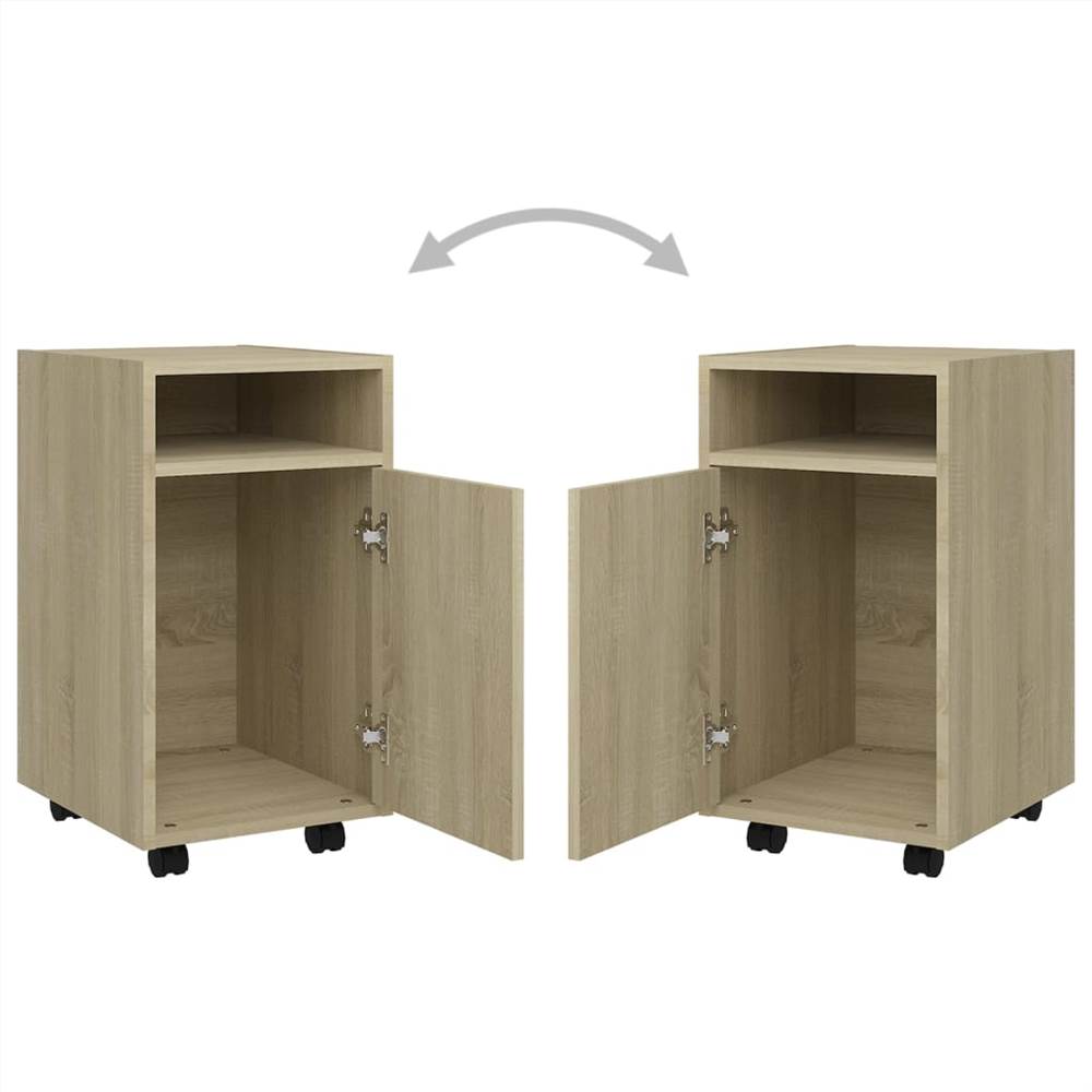 Side Cabinet with Wheels Sonoma Oak 33x38x60 cm Chipboard