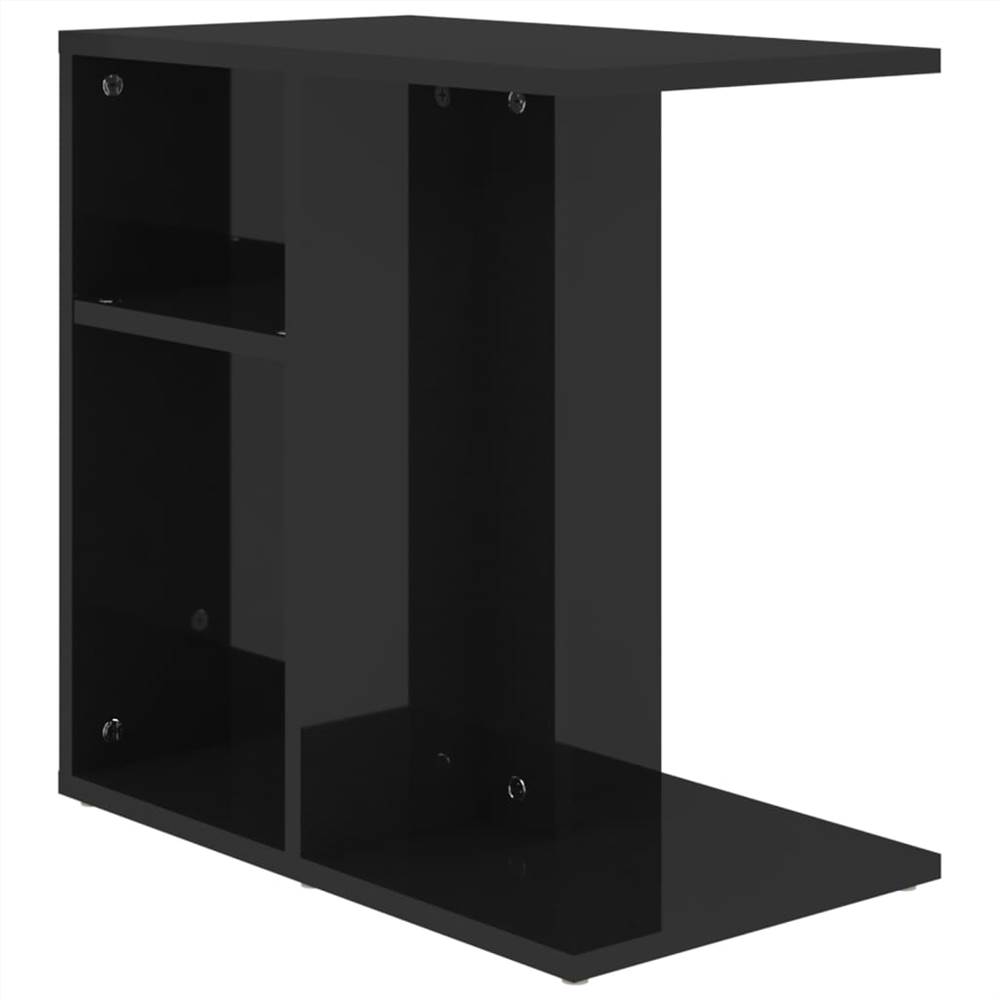 Side Table High Gloss Black 50x30x50 cm Chipboard