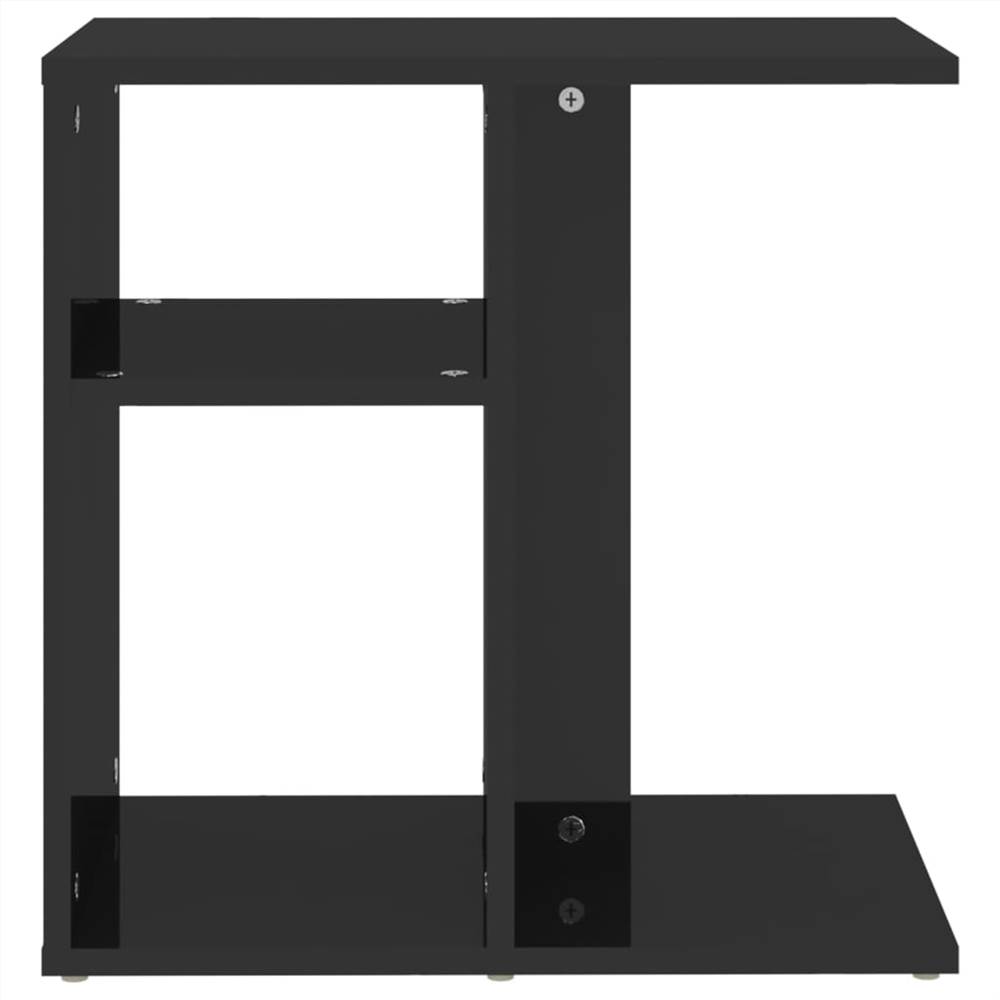 Side Table High Gloss Black 50x30x50 cm Chipboard