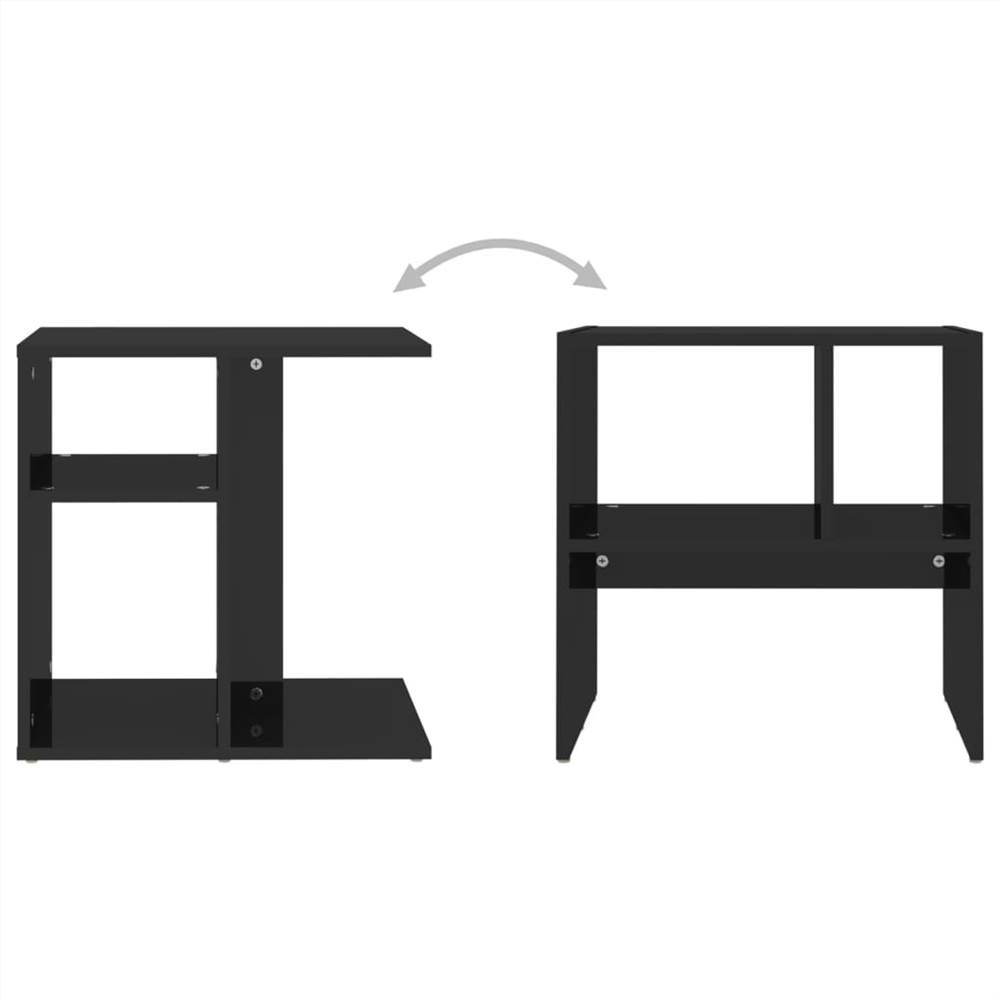 Side Table High Gloss Black 50x30x50 cm Chipboard
