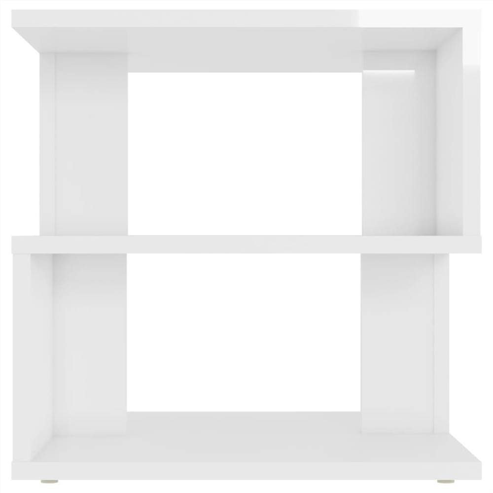 Side Table High Gloss White 40x40x40 cm Chipboard