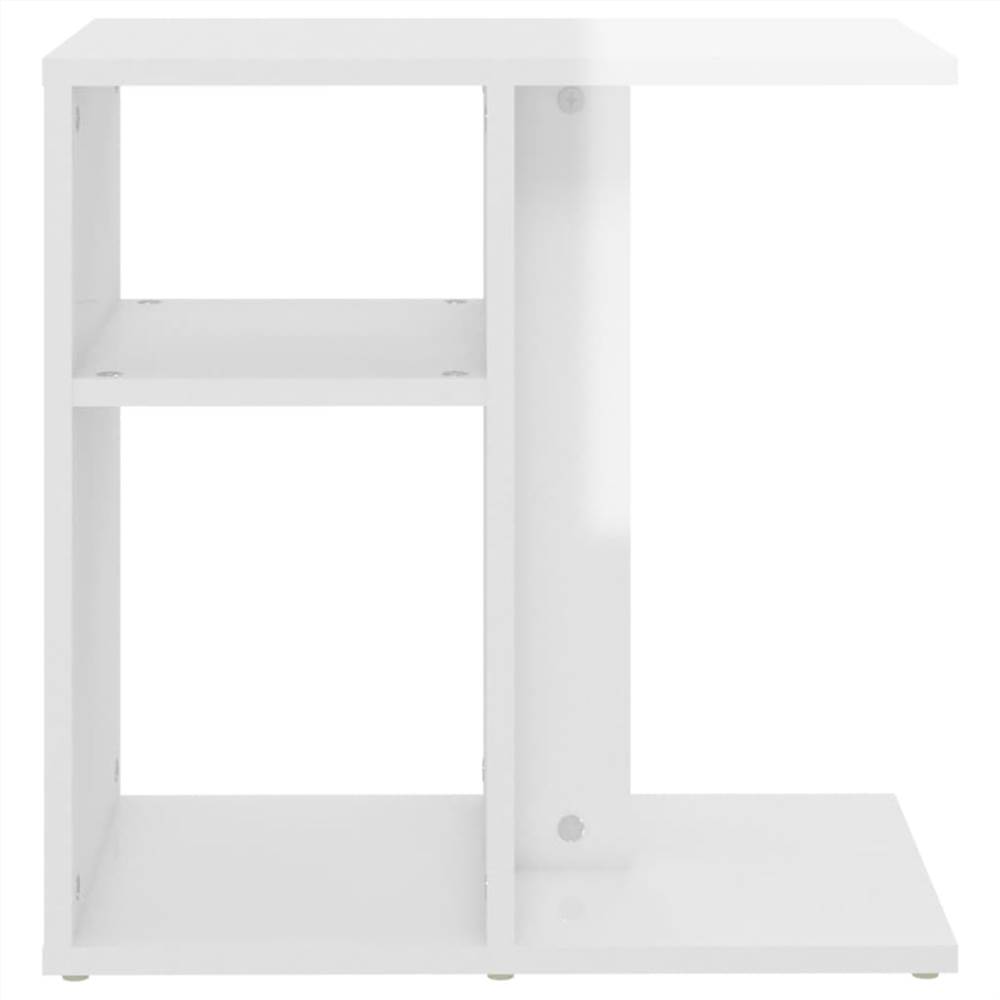 Side Table High Gloss White 50x30x50 cm Chipboard
