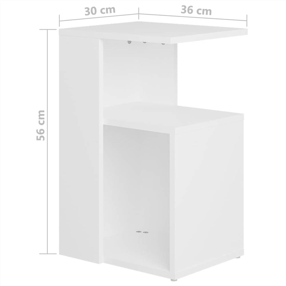 Side Table White 36x30x56 cm Chipboard