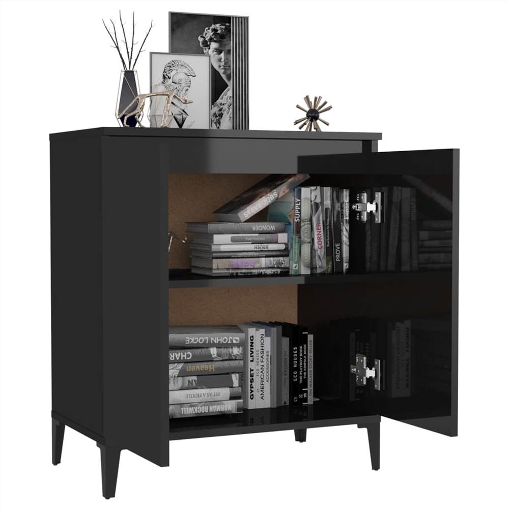 Sideboard High Gloss Black 60x35x70 cm Chipboard