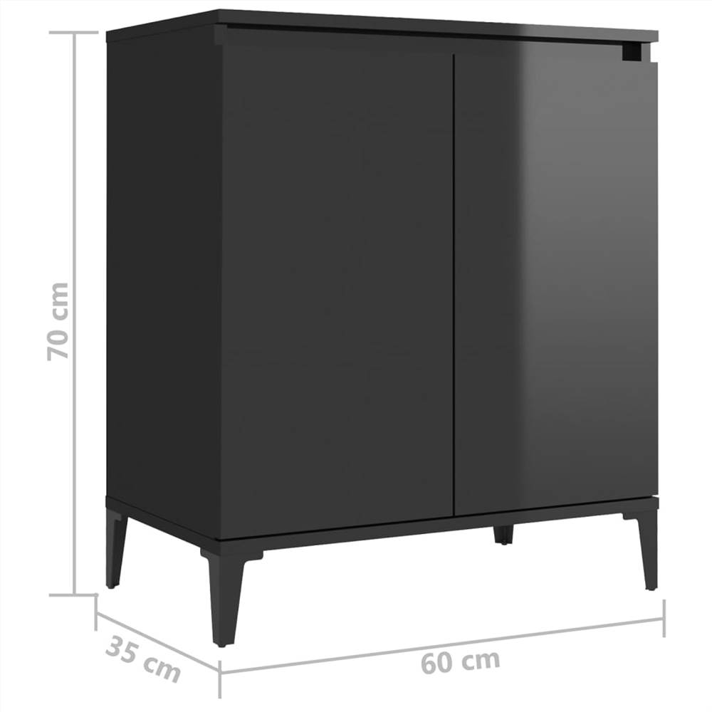 Sideboard High Gloss Black 60x35x70 cm Chipboard
