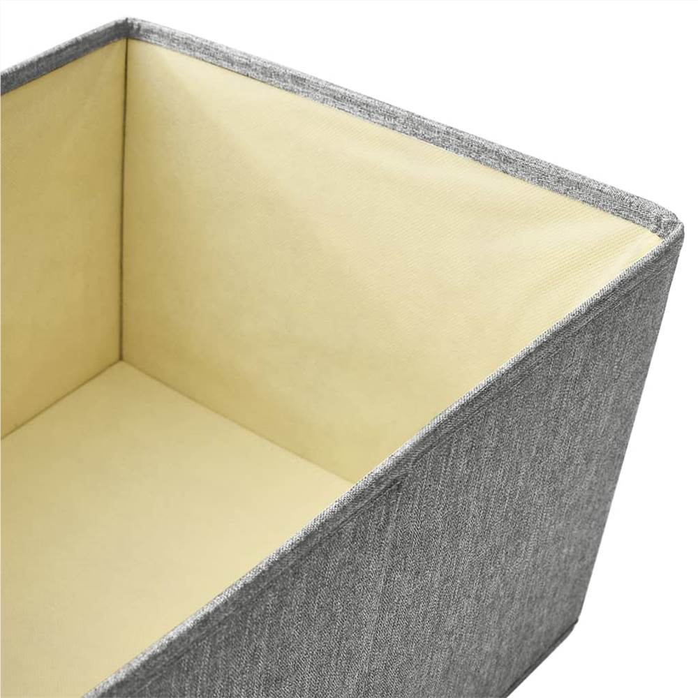 Stackable Storage Box Set of 3 Piece Fabric Grey