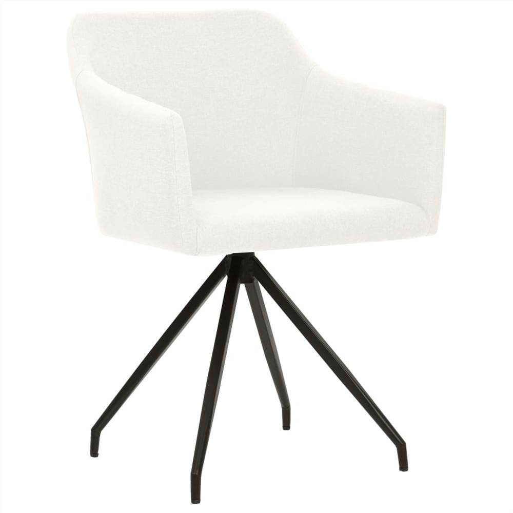 Swivel Dining Chairs 2 pcs Cream Fabric