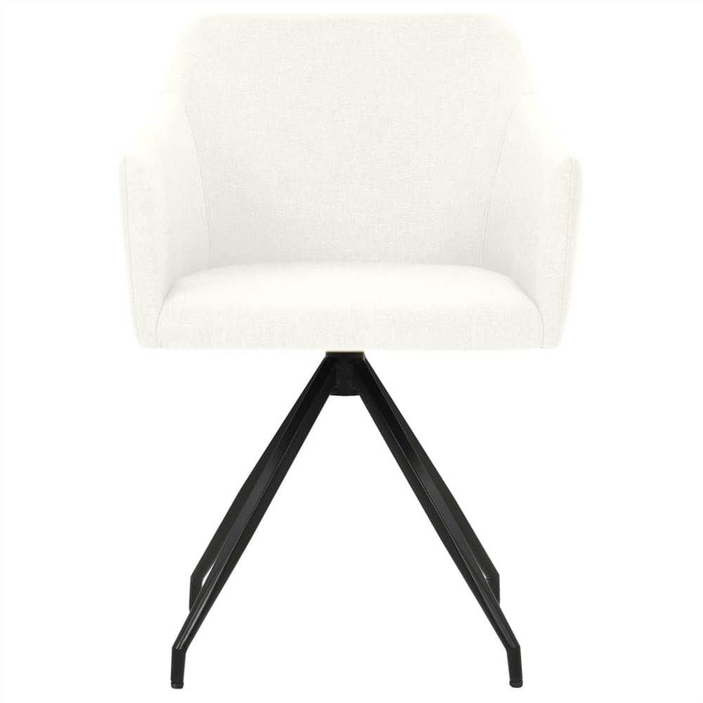 Swivel Dining Chairs 2 pcs Cream Fabric