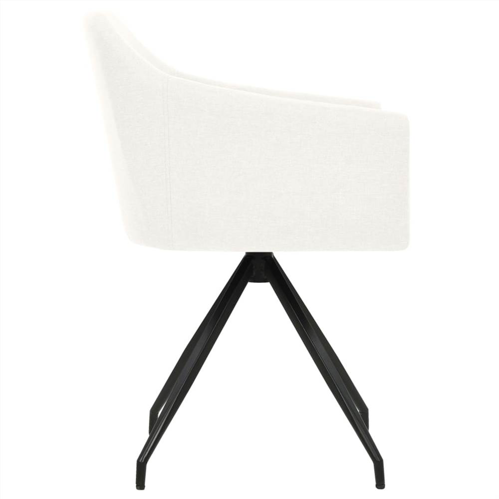 Swivel Dining Chairs 2 pcs Cream Fabric
