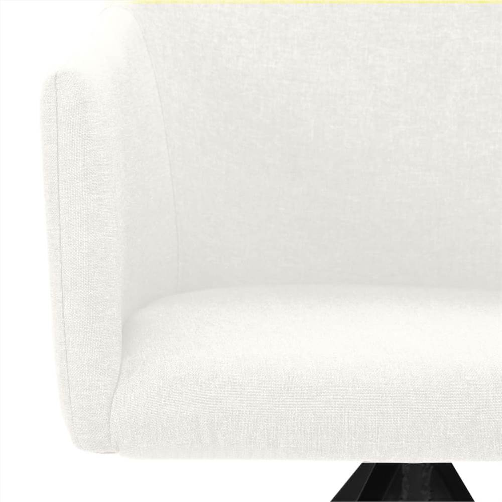 Swivel Dining Chairs 2 pcs Cream Fabric