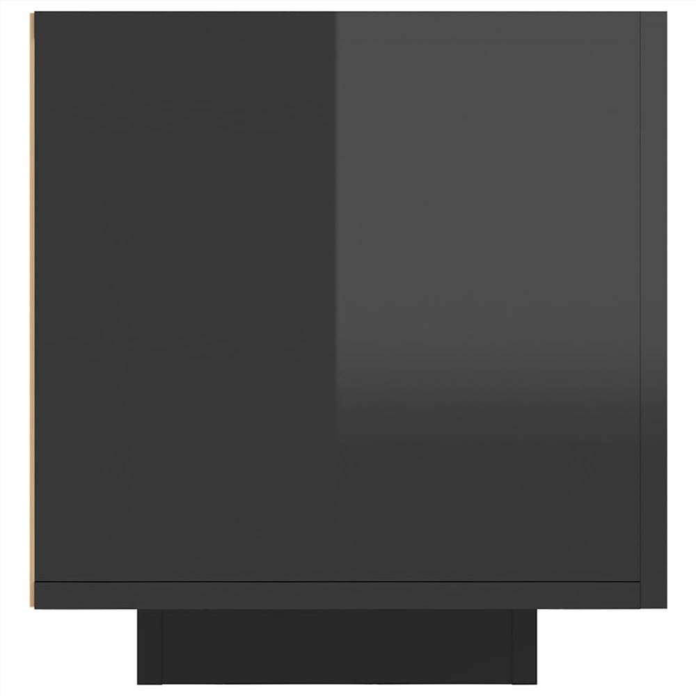 TV Cabinet with LED Lights High Gloss Black 160x35x40 cm