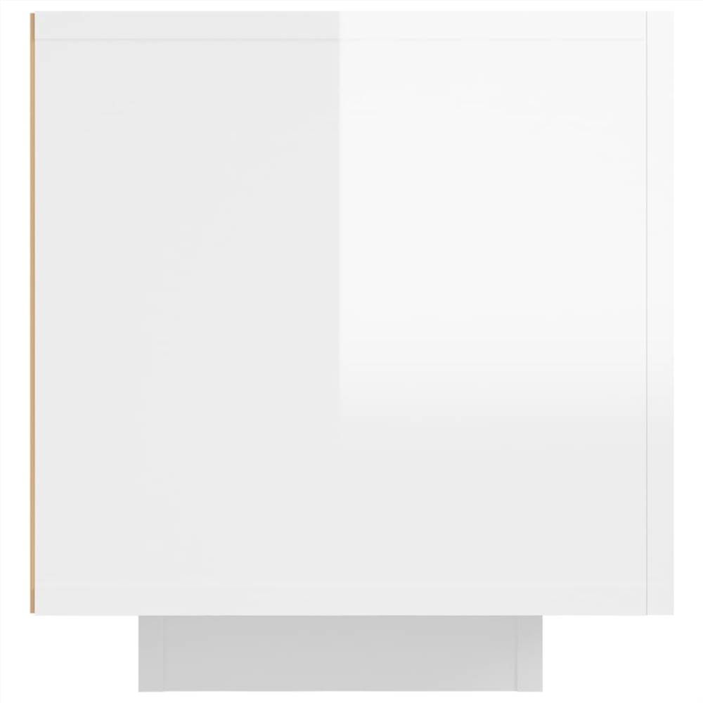 TV Cabinet with LED Lights High Gloss White 160x35x40 cm