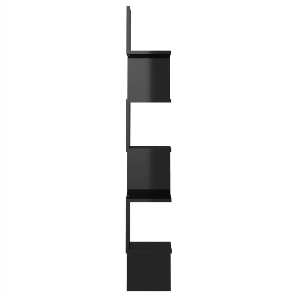 Wall Corner Shelf High Gloss Black 20x20x127.5 cm Chipboard