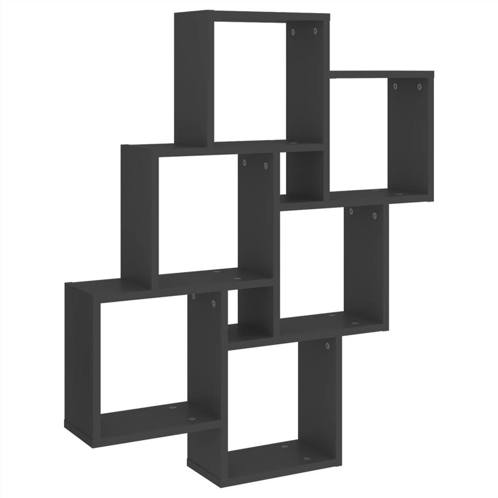 Wall Cube Shelf Grey 78x15x93 cm Chipboard