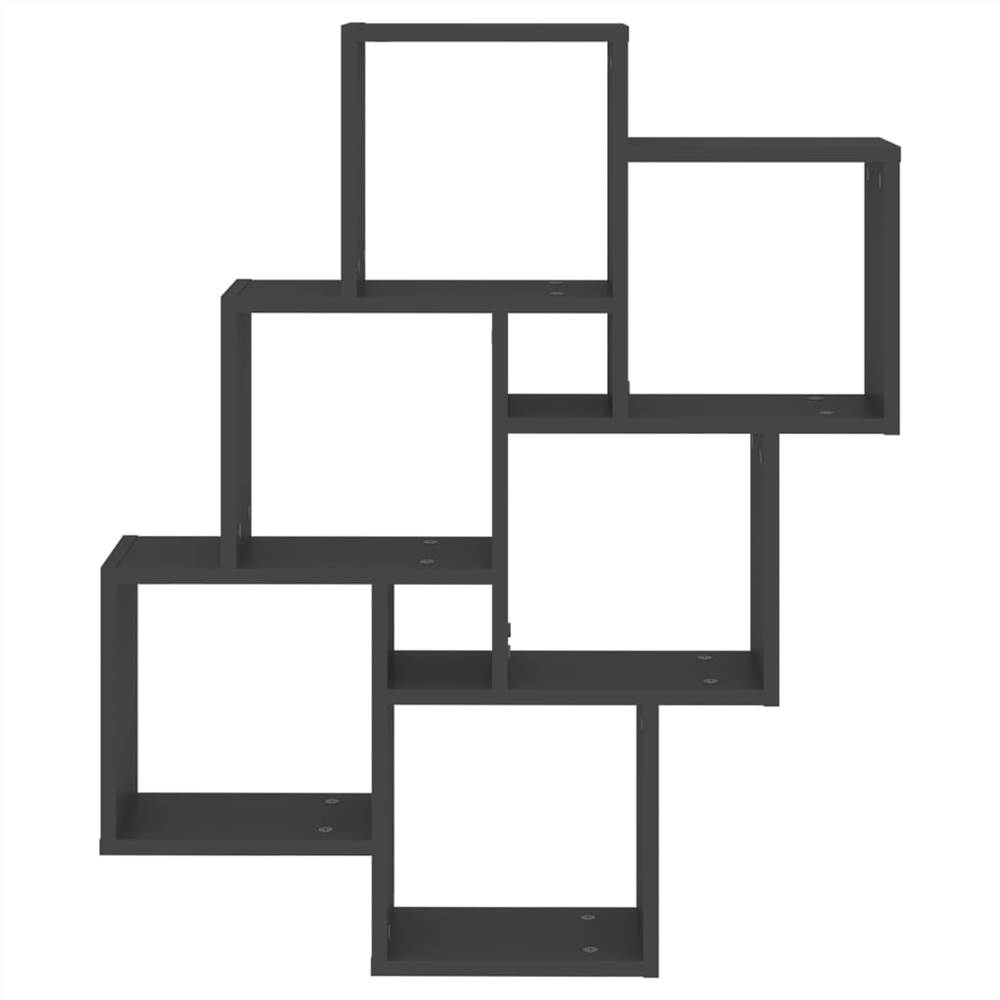 Wall Cube Shelf Grey 78x15x93 cm Chipboard
