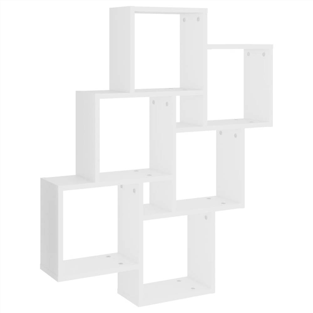 Wall Cube Shelf White 78x15x93 cm Chipboard