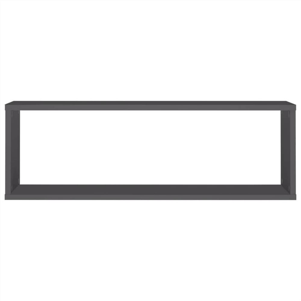 Wall Cube Shelves 4 pcs Grey 80x15x26.5 cm Chipboard