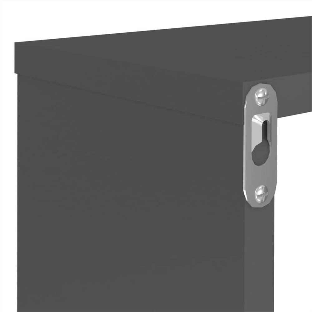 Wall Cube Shelves 4 pcs Grey 80x15x26.5 cm Chipboard