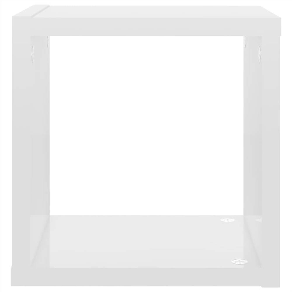 Wall Cube Shelves 6 pcs High Gloss White 22x15x22 cm