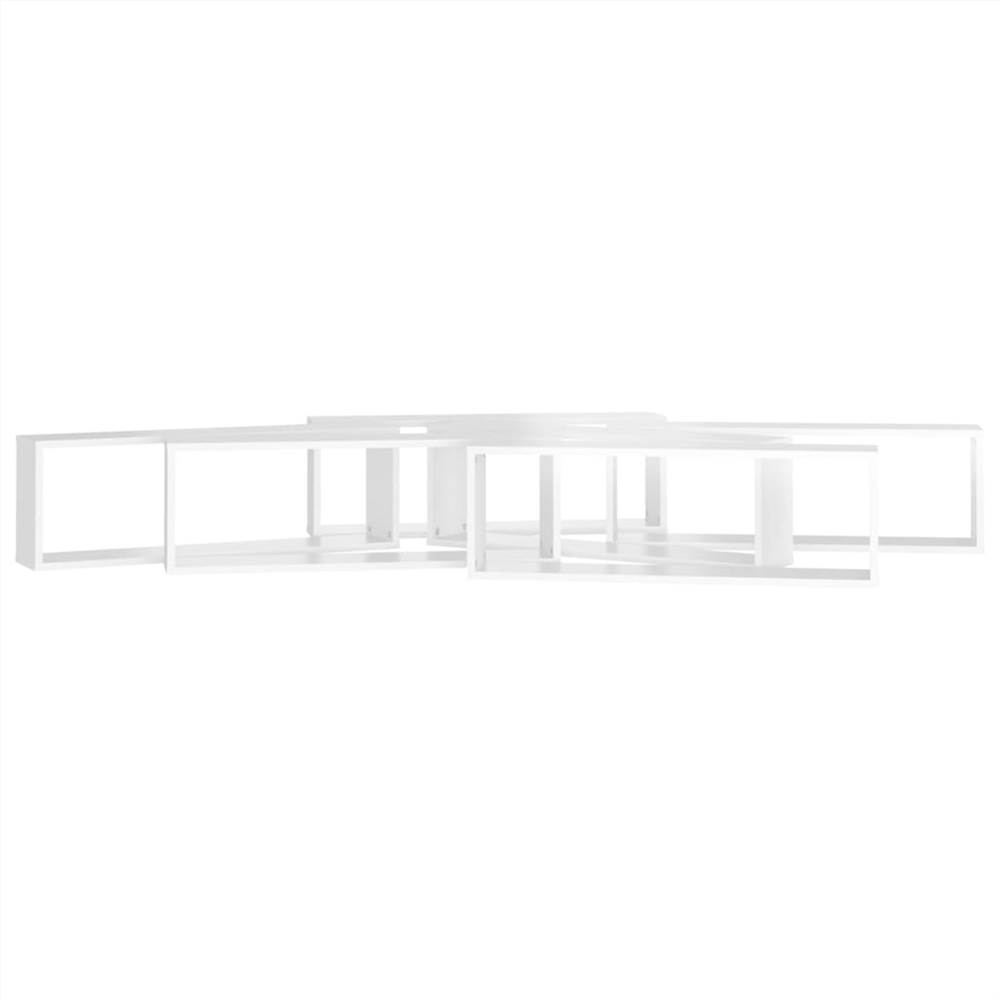 Wall Cube Shelves 6 pcs High Gloss White 80x15x26.5cm Chipboard