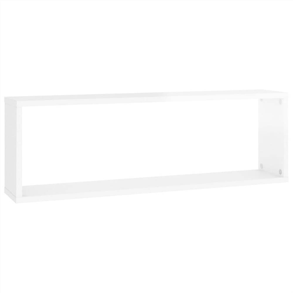 Wall Cube Shelves 6 pcs High Gloss White 80x15x26.5cm Chipboard