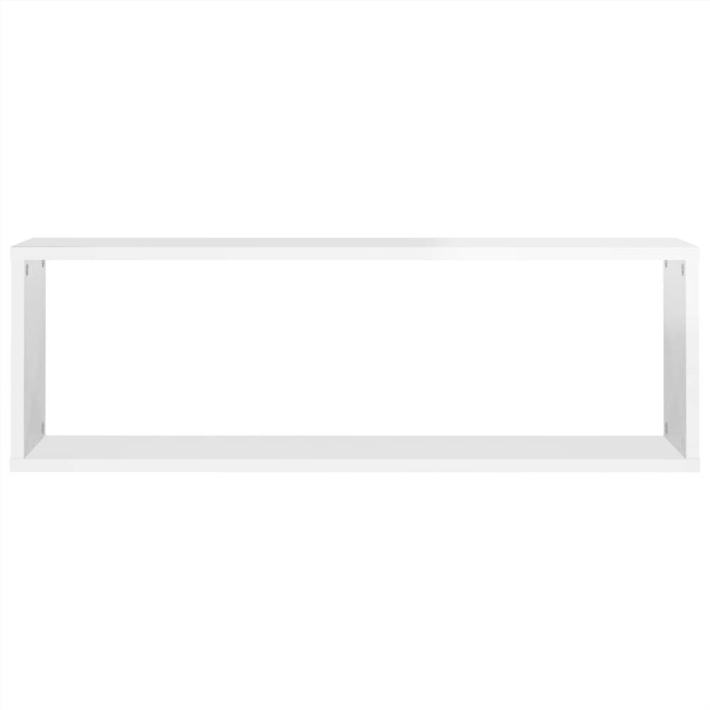 Wall Cube Shelves 6 pcs High Gloss White 80x15x26.5cm Chipboard