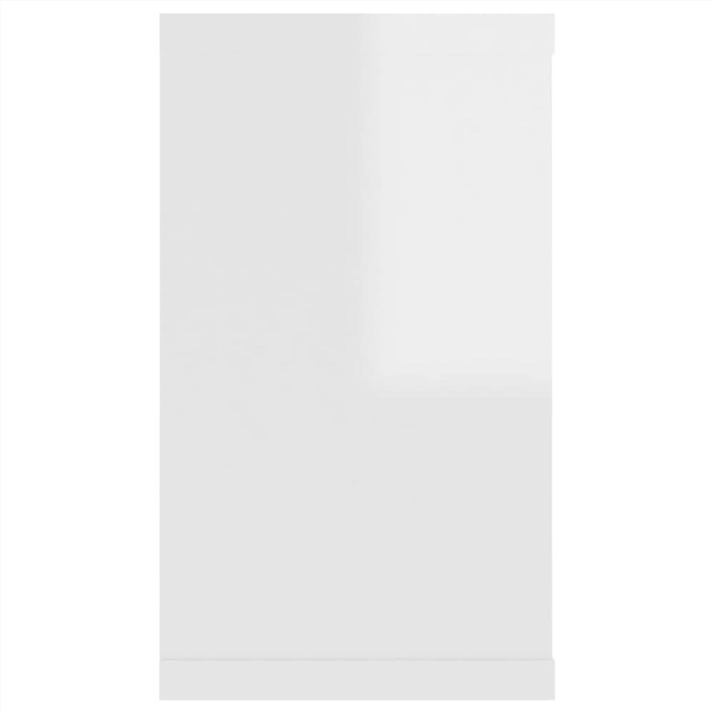 Wall Cube Shelves 6 pcs High Gloss White 80x15x26.5cm Chipboard