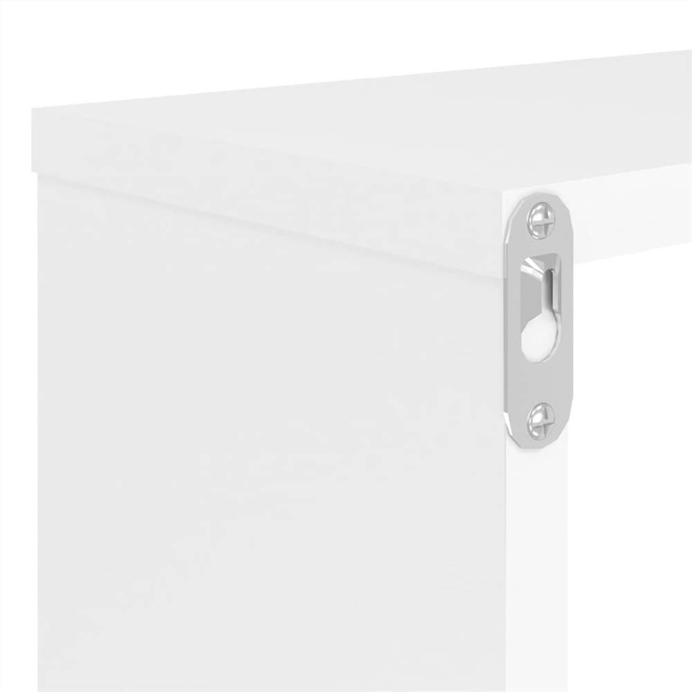 Wall Cube Shelves 6 pcs High Gloss White 80x15x26.5cm Chipboard
