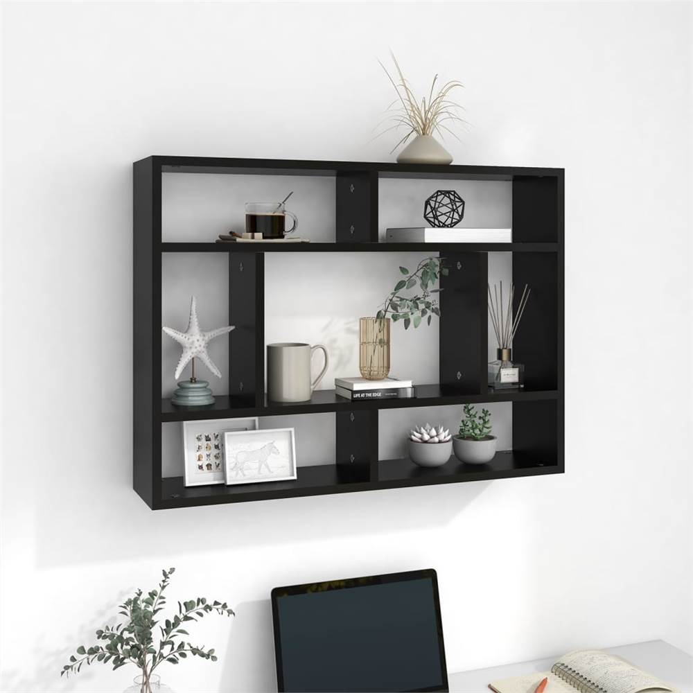 

Wall Shelf Black 75x16x55 cm Chipboard