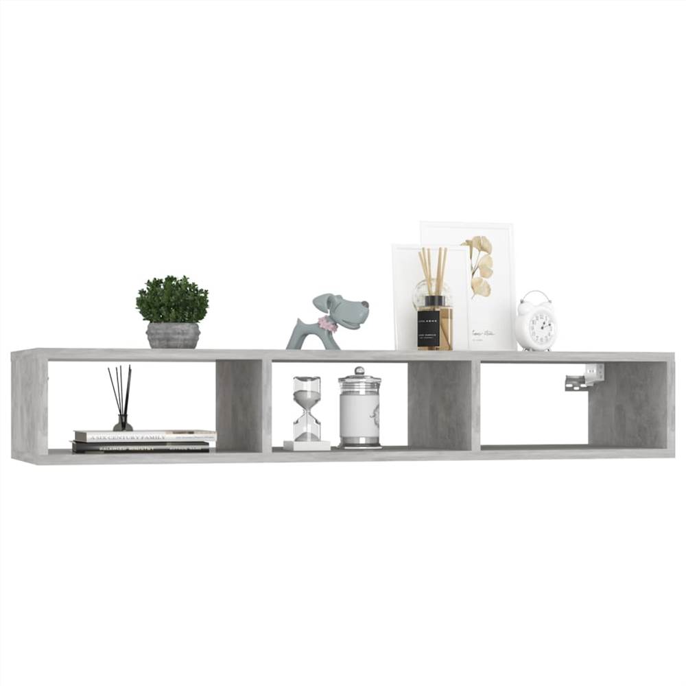 Wall Shelf Concrete Grey 102x30x17 cm Chipboard