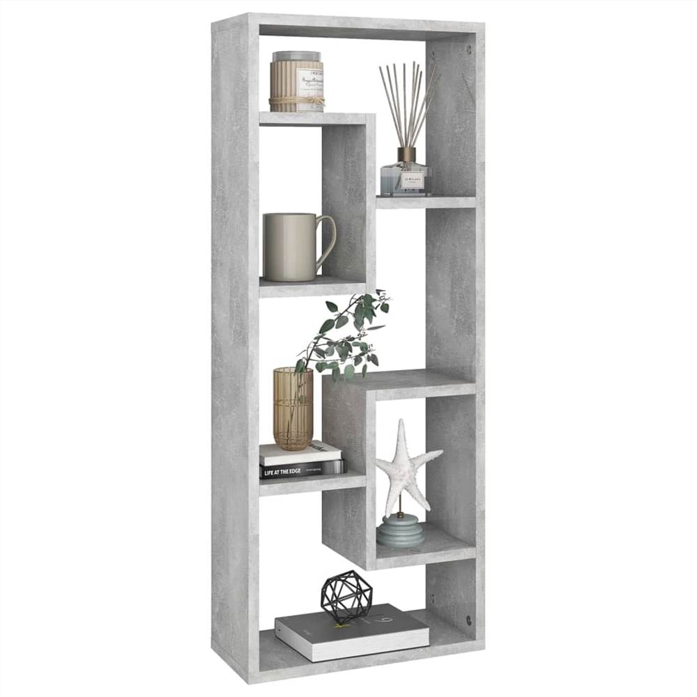 Wall Shelf Concrete Grey 36x16x90 cm Chipboard