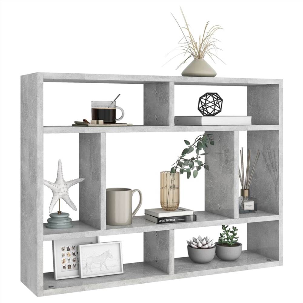 Wall Shelf Concrete Grey 75x16x55 cm Chipboard