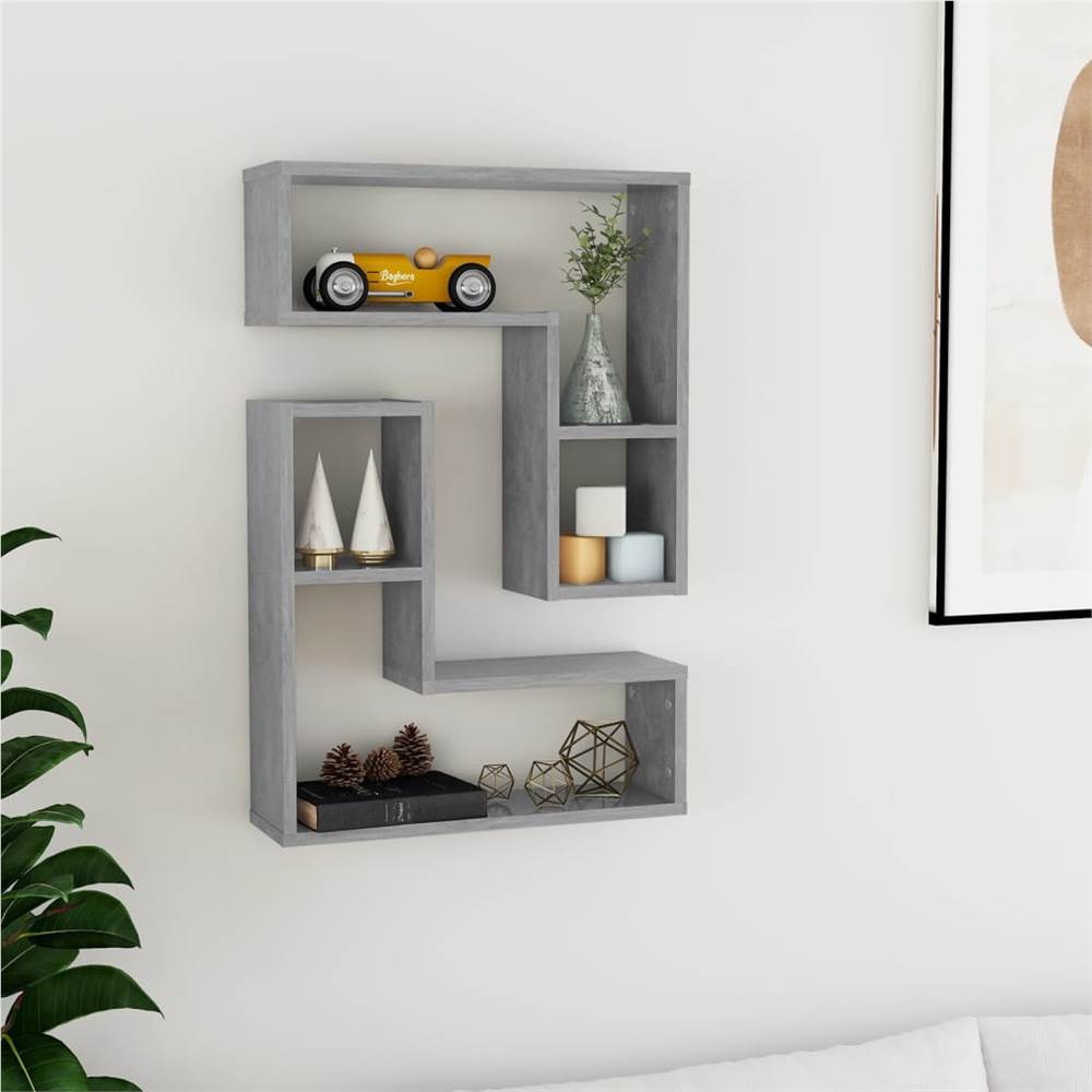

Wall Shelves 2 pcs Concrete Grey 50x15x50 cm Chipboard